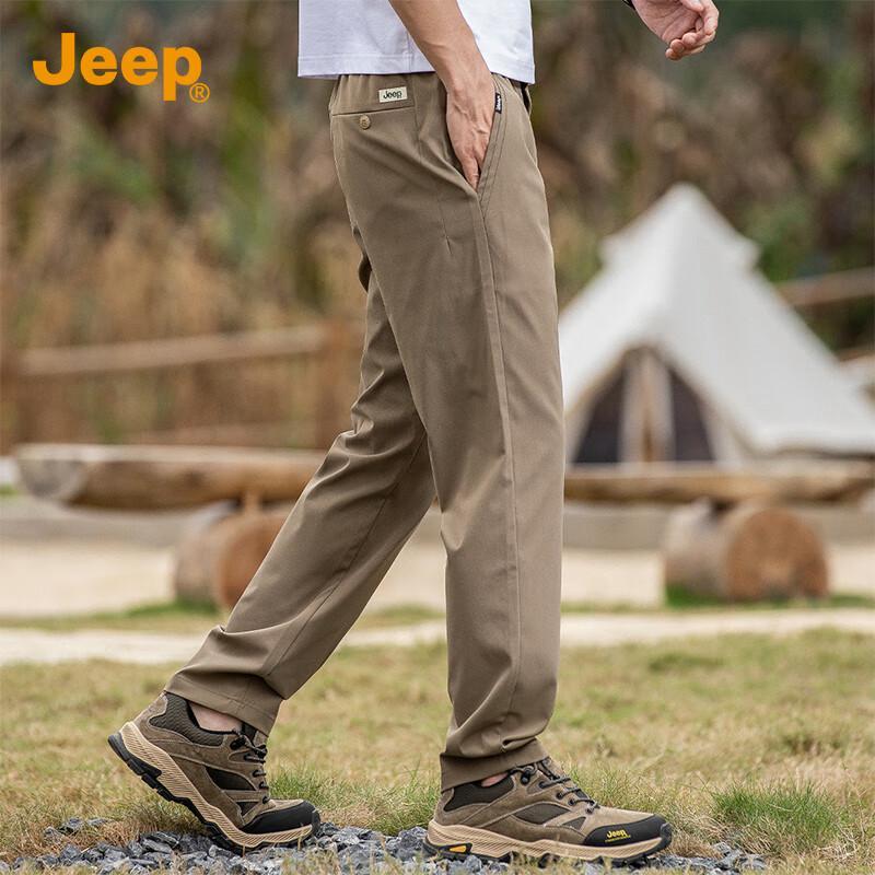 Jeep Men's High-Elastic Straight-Fit Casual Pants