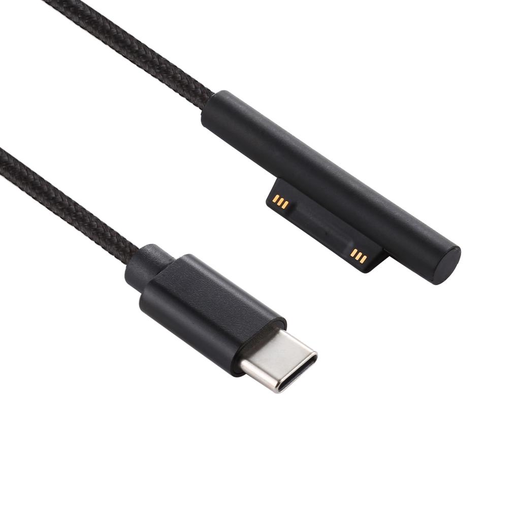 Type-C to 6Pin Nylon Notebook Power Adapter Cable 1.5m for Microsoft Surface Pro 3/4/5/6