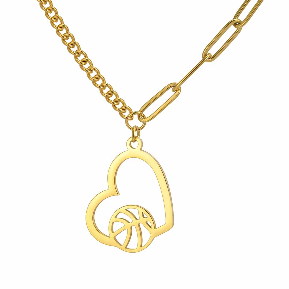 Heart Soccer Pendant Stainless Steel Necklace Men Women Link Chain Jewelry On The Neck Sport Pendants Birthday Gifts 2026 Trend