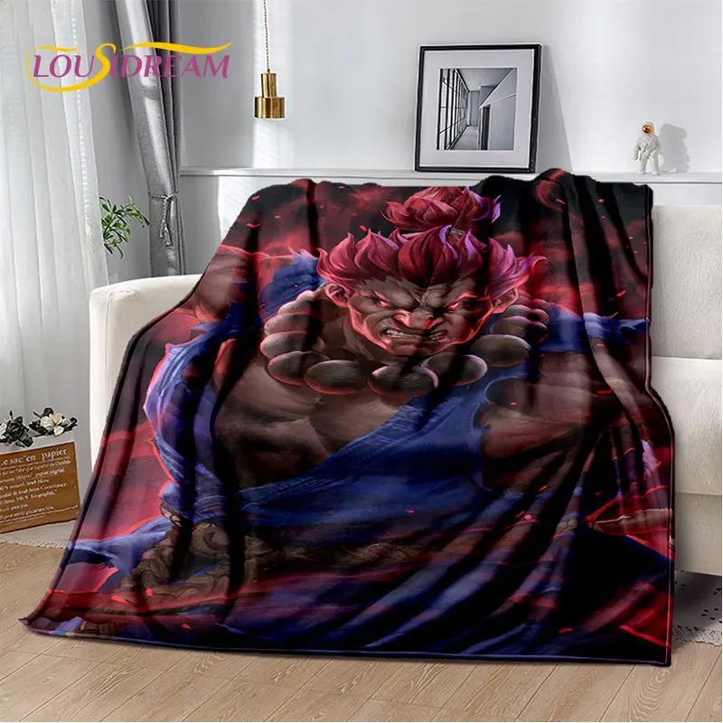 Couverture en peluche douce de joueur de jeu rétro Street Fighter, couverture en flanelle pour salon, chambre à coucher, lit, canapé, couverture de pique-nique