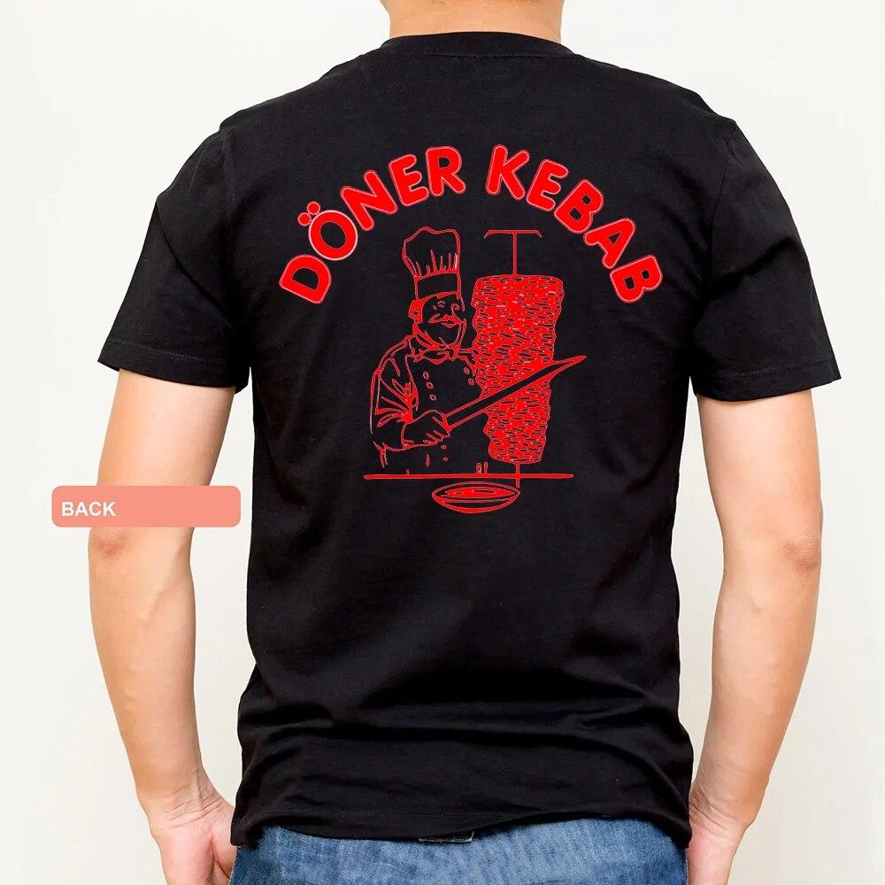 New Fashion Unisex's Funny White T-shirt Doner Kebab  Short Sleeve T Shirt Couple Tees Streetwear Vintage Harajuku Tops