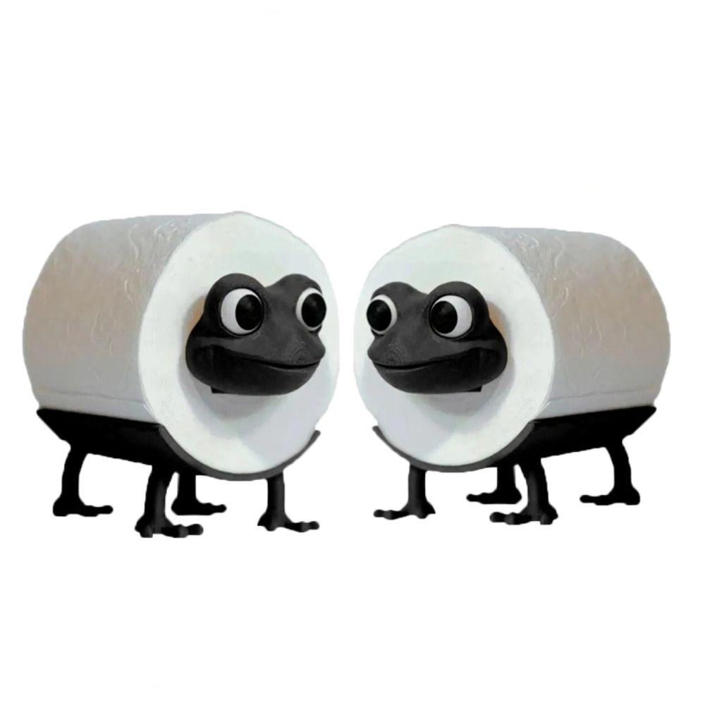 Cute Design Animal Shaped Toilet Paper Holder Bull Frog Shape Dog Shape Standing Bathroom Paper Towel Holder Stand Design