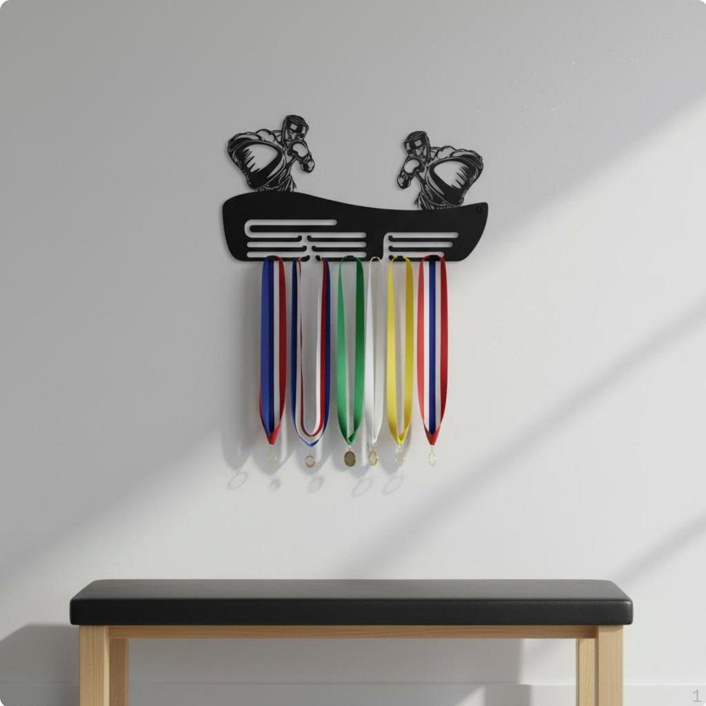 Metal Medal Display Rack Holds Up To 30 Medals Sports Holder High Capacity Wall Mounted Award