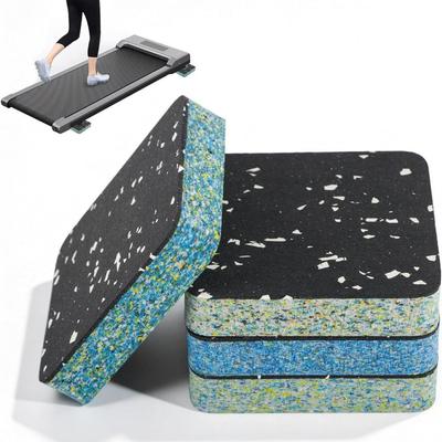 High-Density Rubber Top Treadmill Incline Riser Blocks Foam Base Shock Absorption Mats Home Gym