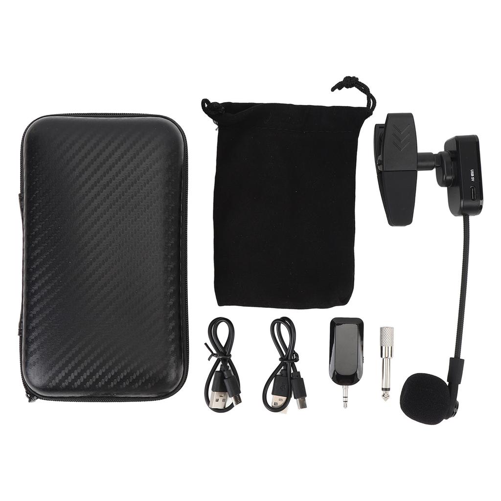Wireless Saxophone Microphone System Clip On Instrument Microphone 131ft Range Plug and Play Brass