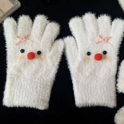 New Coral Velvet Coral Velvet Gloves Cycling Warmer Star Gloves Cartoon Windproof Gloves Women