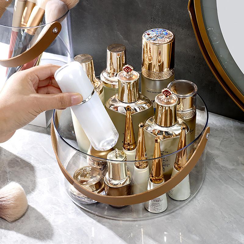 Ins Transparent Desktop Storage Bucket Multi-Functional Storage Box Creative Hand Basket Ice Bucket Fruit Basket Pet Fruit Tray