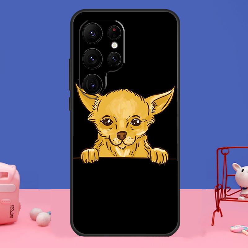 Cartoon Chihuahua Hund Hülle Für Samsung Galaxy S24 S23 S22 S21 S20 FE Ultra Plus S8 S9 S10 Note 10 20 Ultra Hülle