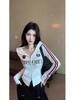 American Spicy Girl Style Hooded Jacket: Women's Slim Fit, Chic Letter Print Zipper Top for Autumn/Winter