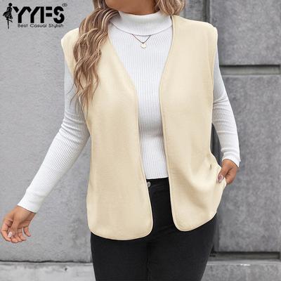 Women's Fashion Casual Fall Winter Solid Color Print Sleeveless V-Neck Sweaters