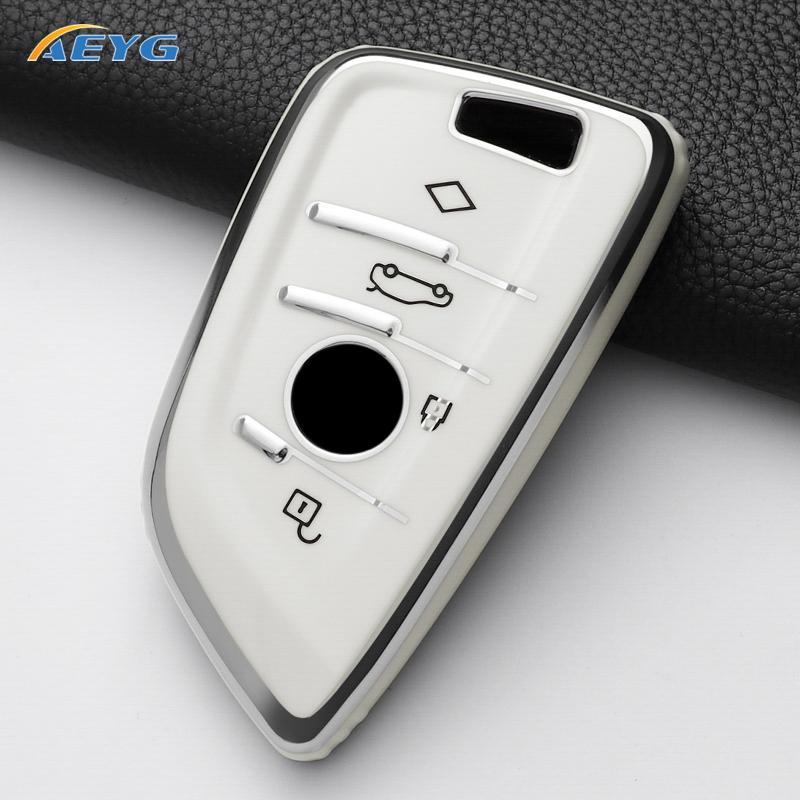 TPU Bil Fjernnøkkel Etui Deksel Skall Fob For BMW X1 X3 X4 X5 X6 F15 F16 G30 3 5 7 Serie G11 F48 Tilbehør Nøkkelring