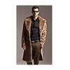 Men Two Tone Faux Fur Long Coat Open Front Fluffy Warm Winter Luxury Plush Overcoat With Pockets