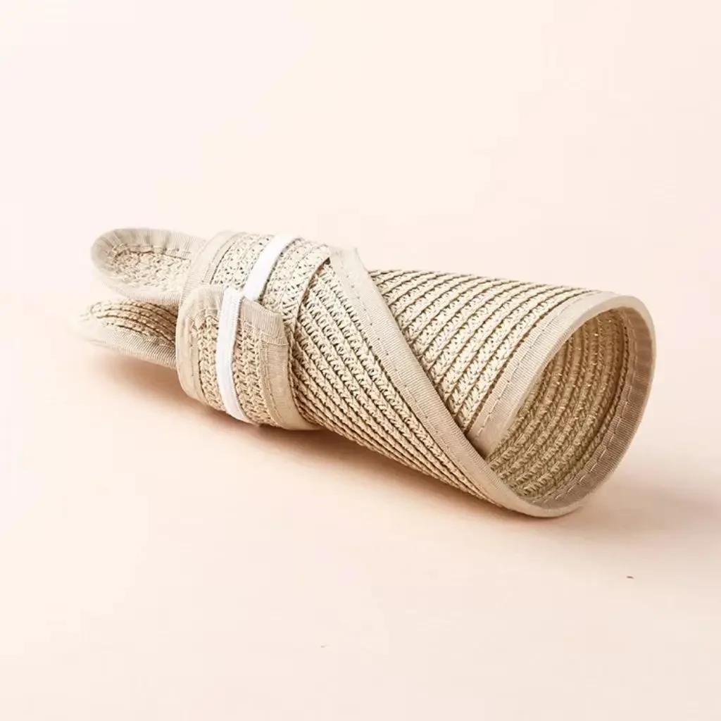 Toddler  Kids Summer Sun Hat  Breathable Adjustable Straw Visor Cap for Boys Girls Beach Outdoor Cap with Cute Ears