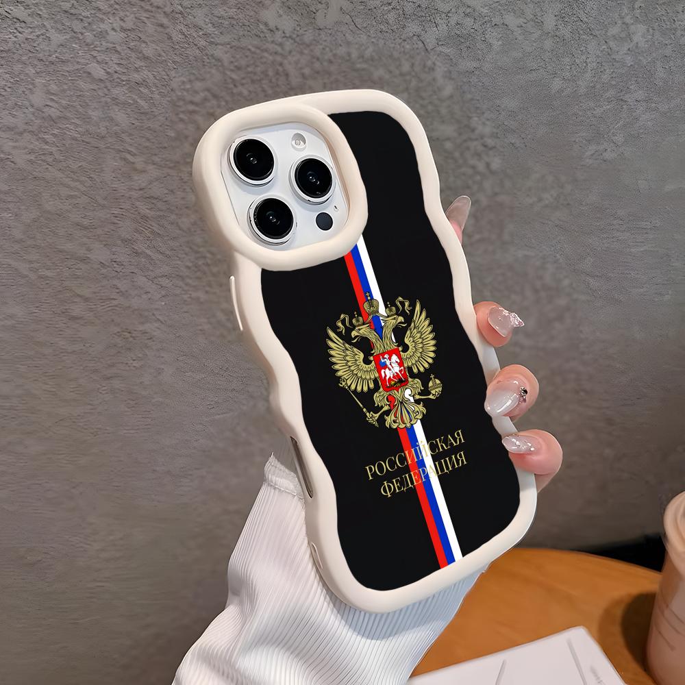 

Russia Flag Wavy Edge TPU Mobile Phone Case for iPhone 17 16 15 14 13 12 11 Air Pro Max Plus Colorful Cover iPhone17 Pro Max