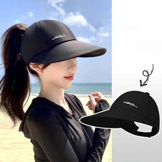 Women Baseball Hat Extended Brim Sun Protection UPF Quick-Dry Adjustable Fit Outdoor Baseball Cap Travel Riding Hat
