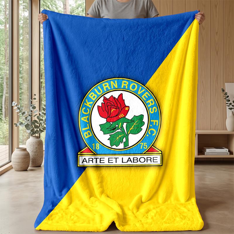 Blackburn Rovers Football Print Flannel Blanket, Soft Warm Lightweight Throw Blanket for Sofa Bed Camping
