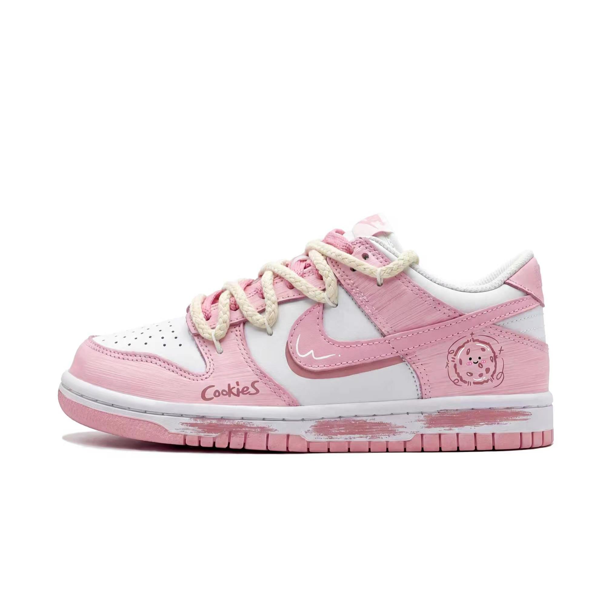 

Nike Dunk Peach Cream Leather Abrasion Resistant Low top Skateboard Shoes Women s White Pink FB9109-125(Team2290-) 40