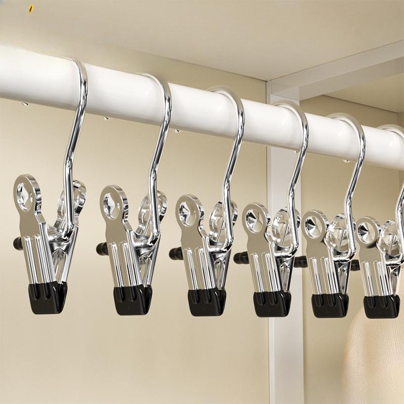 

Бесследные металлические сушильные прищепки из нержавеющей стали, ветрозащитные фиксирующие зажимы, крючки для хранения и организации, маленькие прищепки 1pc чёрный