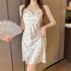New women's summer suspender girl love hanging skirt sexy pajamas sweet loungewear rose nightdress live stream explosion