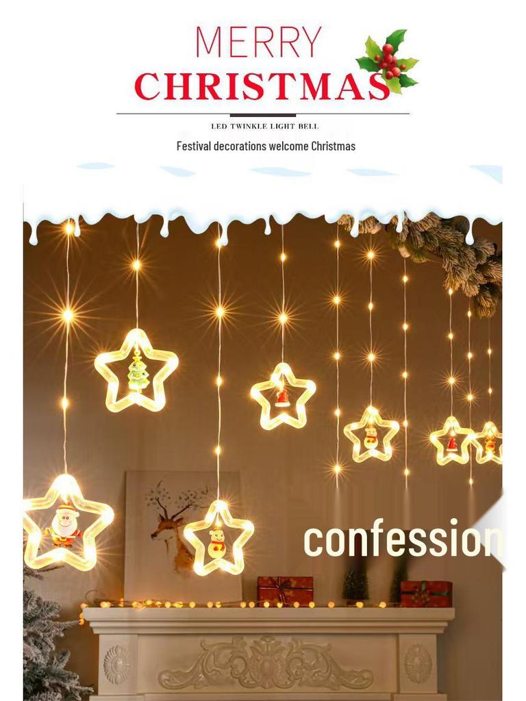 Christmas LED String Lights - Indoor Cross-Border Wishing Ring Curtain Decoration