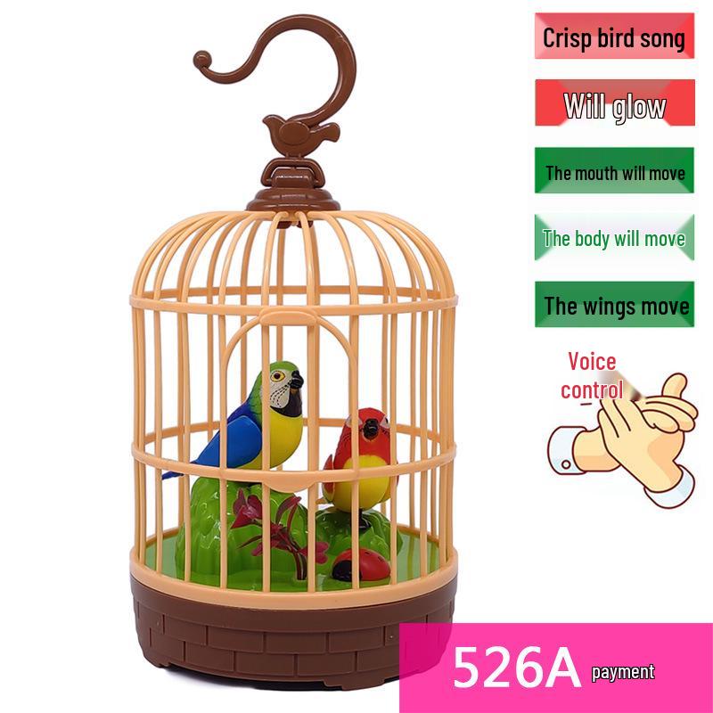 Hlasově ovládaná elektrická hračka Malý ptáček se simulací pohybu a zvuku aktivovaná indukcí