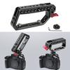 Aluminum Alloy Top Handle Grip DSLR Camera Cage with Double Cold Shoe Mounts 1/4 /3/8 Hole For Accessory Compatibility