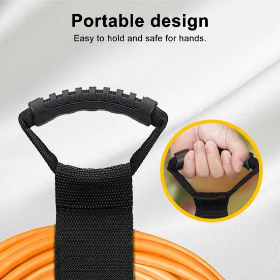 Easy-Carry Storage Strap Heavy-Duty Hook And Loop Cable Organizer Cord Carrying Strap with Handle Storage Strap for Pool Hoses Garden Hoses Extension