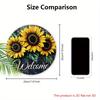 Rustic Wooden Welcome Sign with Sunflowers Pattern - Charming Decorative Plaque  - Ideal for Farmhouse, Front Door Decor - Party Decoration