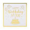 Birthday Card Cake Fireworks Stars Balloons 3D Birthday Greeting Card with Light Music Envelope for DIY Present Gold