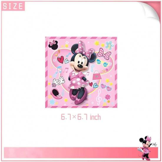 62 Psc For Minnie Birthday Party Supplies Set, Pink Theme, with Banner, Plates, Cups, Utensils, Napkins, Tablecloth