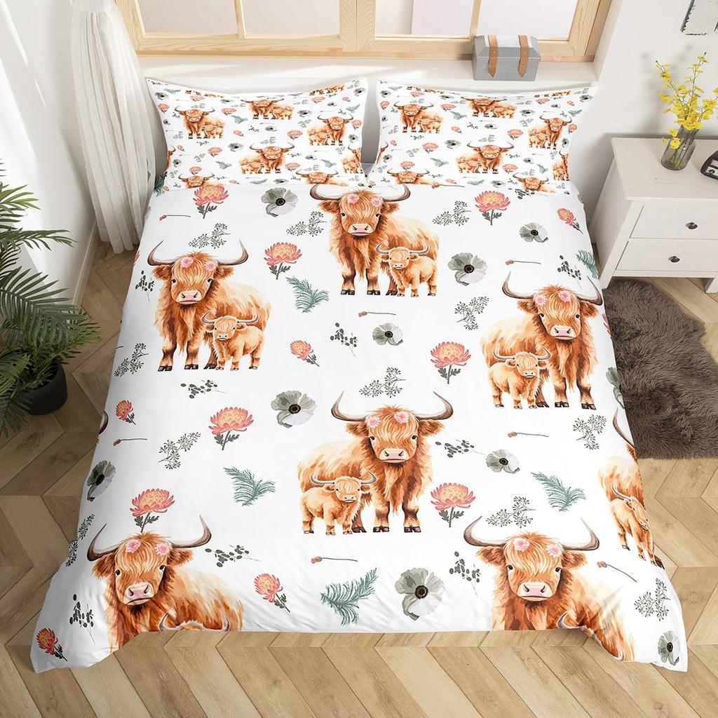 Cow Duvet Cover Sets For Children Comforter Covers Lightweight Down Room Decor Queen Size 2 Pillowcases 1 Duvet Cover No Quilt