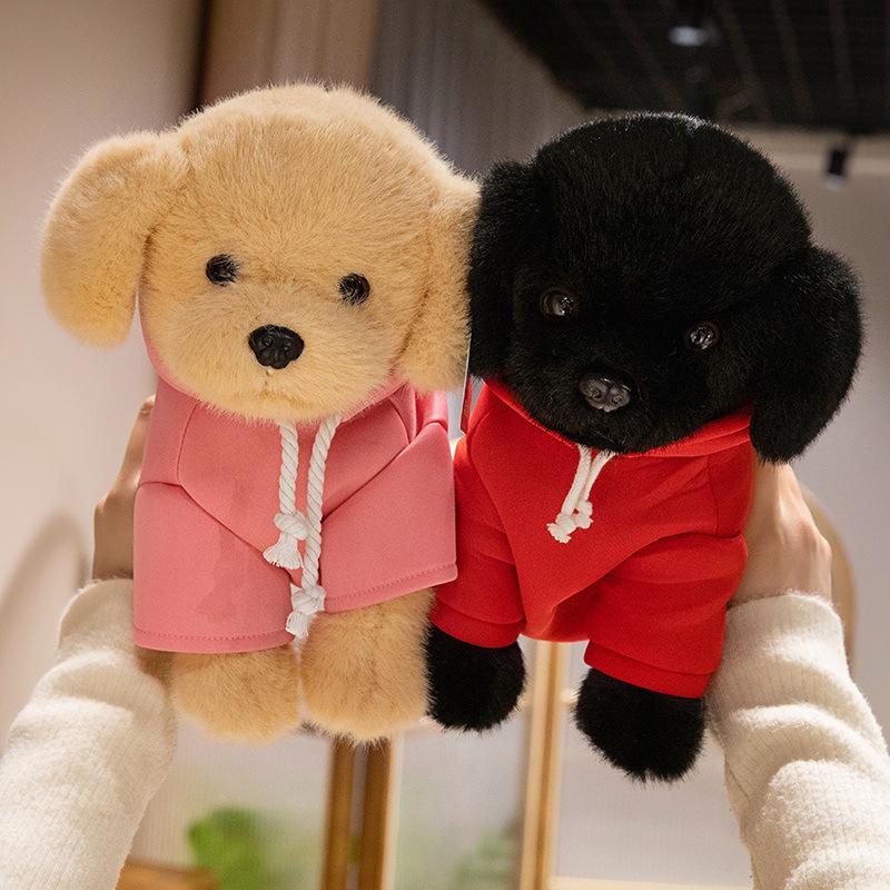 Cute Simulation Dressing Labrador Doll Plush Toy Puppy Dog Doll Children Companionship Soothing Rag Doll