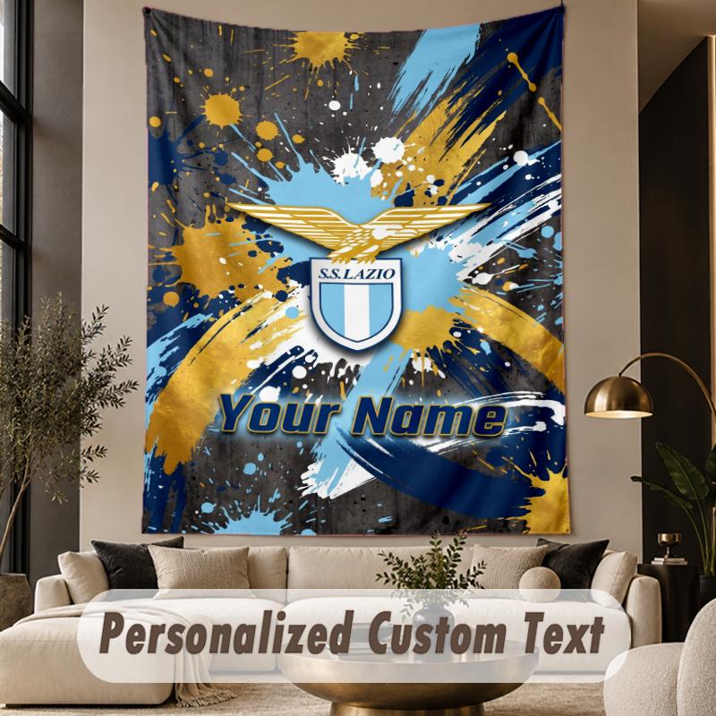 Custom Text Tapestry Lazio FC Print Wall Tapestry Indoor Living Room Wall Decor