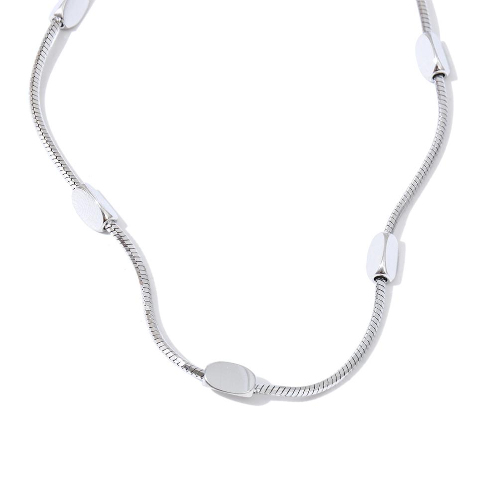 

Yhpup Trending Stainless Steel Snake Chain Necklace Gold & Platinum Plated Personalized Simple Collar Jewelry Accessories