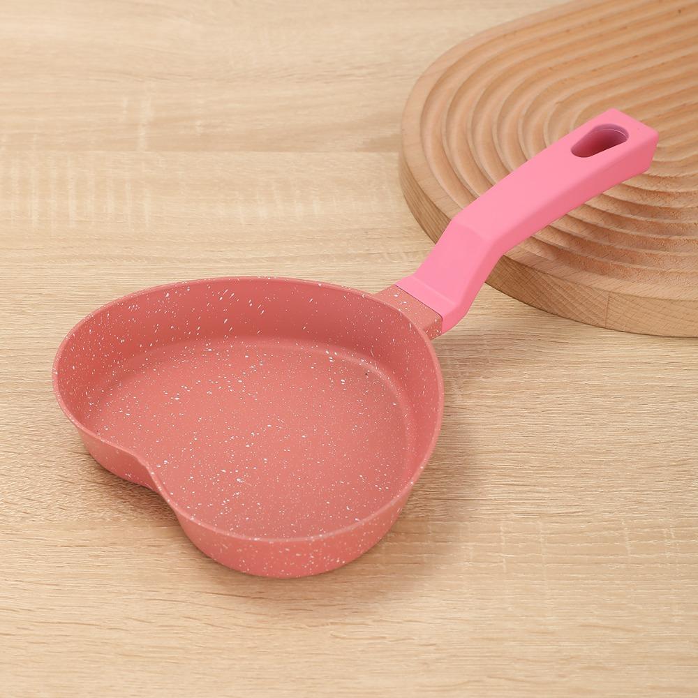 Cute Aluminum Alloy Heart-Shaped Omelet Pan Flat-bottomed Universal Egg Frying Pan Non-stick Hamburger Skillet Kitchenware