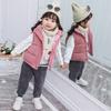 2023 Autumn Corduroy Standing Collar Vest Children Warm Thicken Vest Baby Cotton Waistcoat Kids Outerwear Coat Boys Girls Jackets Vest