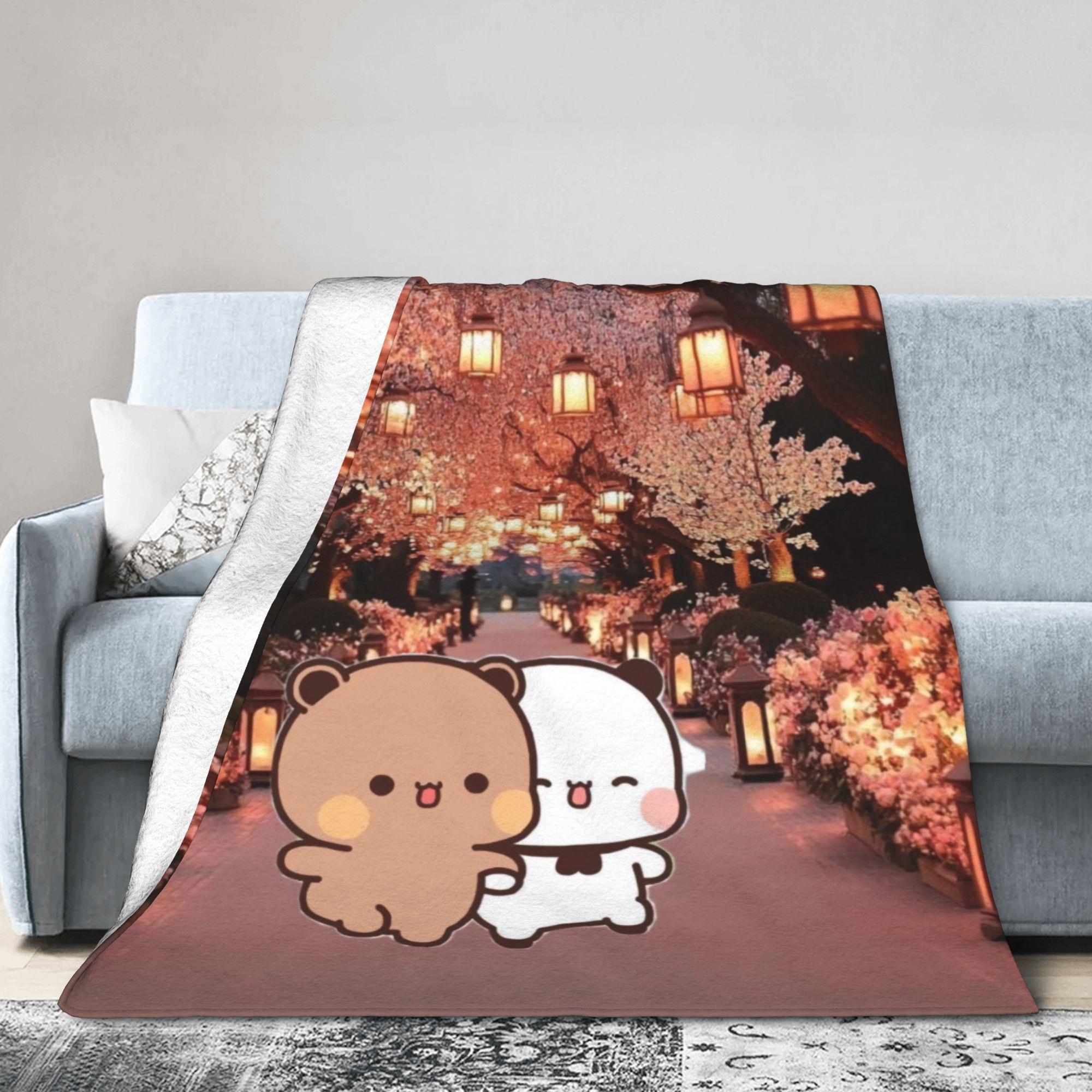 

Bubu & Dudu Appreciating Lanterns Flannel Blankets Winter Super Soft Throw Blanket for Home Decor Novelty Bedspread Bed Cover 80x120cm