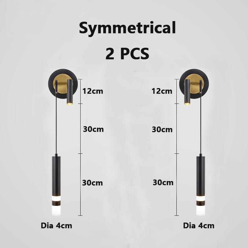 LED Wall Lamp Nordic Double Head Adjustable Wall Lights Creative Bedroom Bedside Reading Lamps Indoor Acrylic Home Decor Sconces