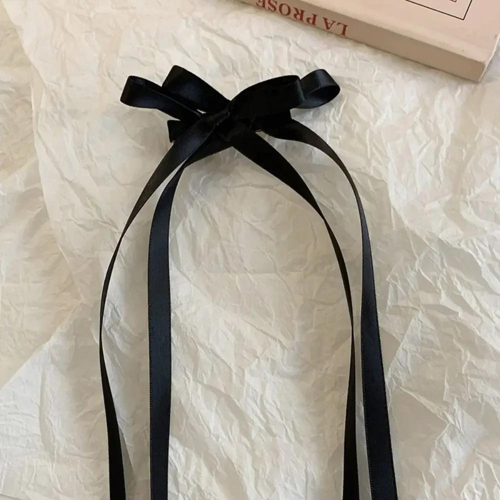 One Piece Sweet Bow Ribbon Hair Clip Rhinestone Headdress Tassels Hairpin Hair Accessories Hair Clip Women