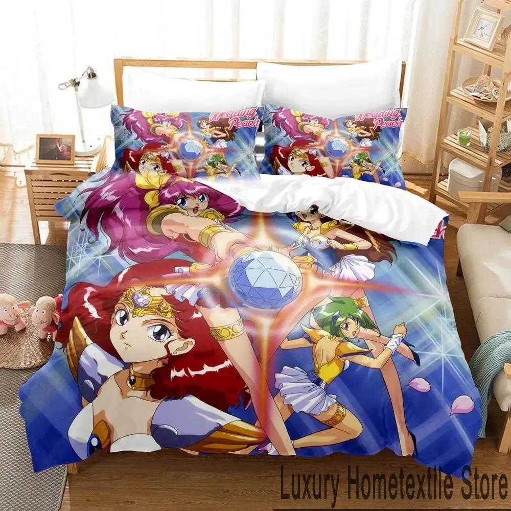 3D Print Anime Wedding Peach Bedding Set Duvet Cover Bed Set Quilt Cover Pillowcase Comforter king Queen Size Boys Adult Bedding