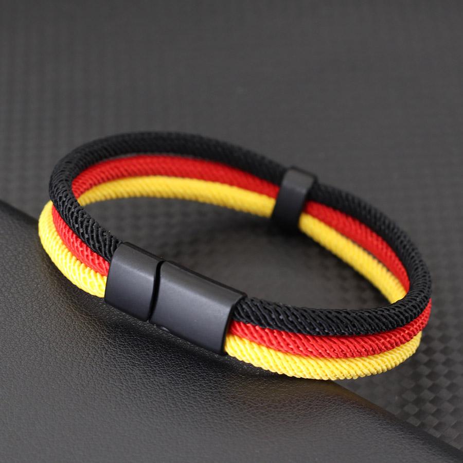 Nový tříbarevný náramek pro muže a ženy, barevně sladěný s vlajkou, pletený náramek, barevný třívrstvý sportovní jógový náramek na zápěstí, doplňky