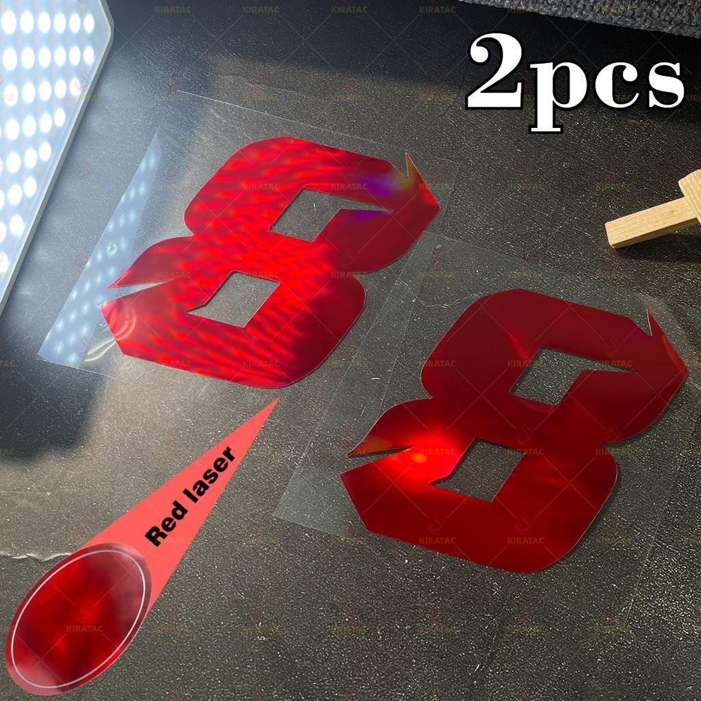 2pcs Red Laser Motorcycle Number 0-9 Stickers Waterproof for Motorcycle Fairing Helmet Car Body Scooters Universal Vinyl Decals