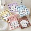 1Pcs Cartoon Kitchen Hanging Hand Towel Cute Little Dog Cloth Absorbent Quick Drying Thick Coral Fleece Soft Cute Towel