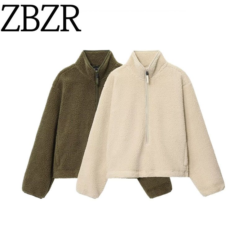 Zbzr Autumn New Women Clothes Loose Casual Temperament Simple Teddy Velvet Sports Top 1283772-