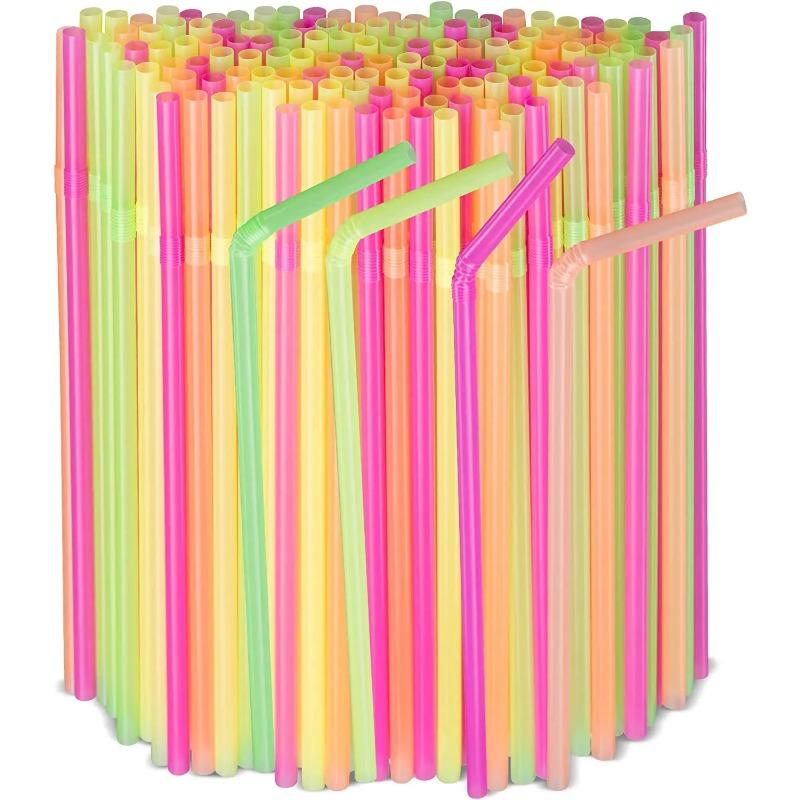 200pcs Transparent Color Bendable Drink Straw, Disposable Soybean Milk And Other Necessities, Fashionable And Practical