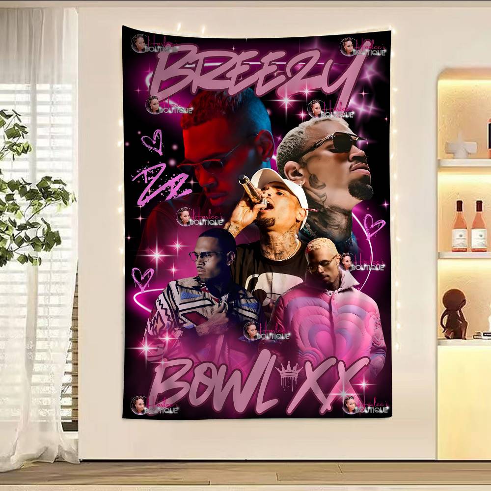 Chris Brown Different Styles Classic Movie Hanging Bohemian Tapestry Bohemian Wall Tapestries Mandala Kawaii Room Decor