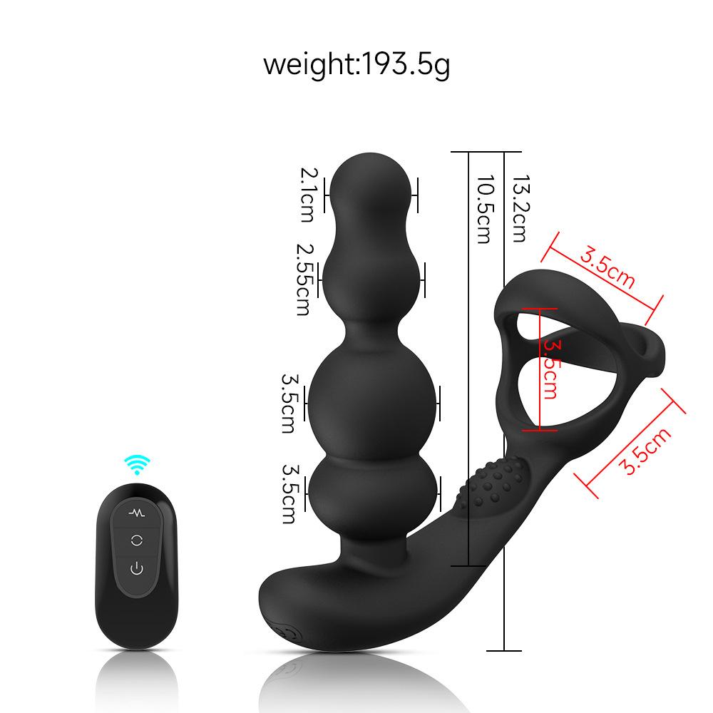 Anal Vibrator 360 Rotate Anal Beads Male Prostate Massager with Cock Ring Wireless Control Vibrating Butt Plug Sex Toys for Men