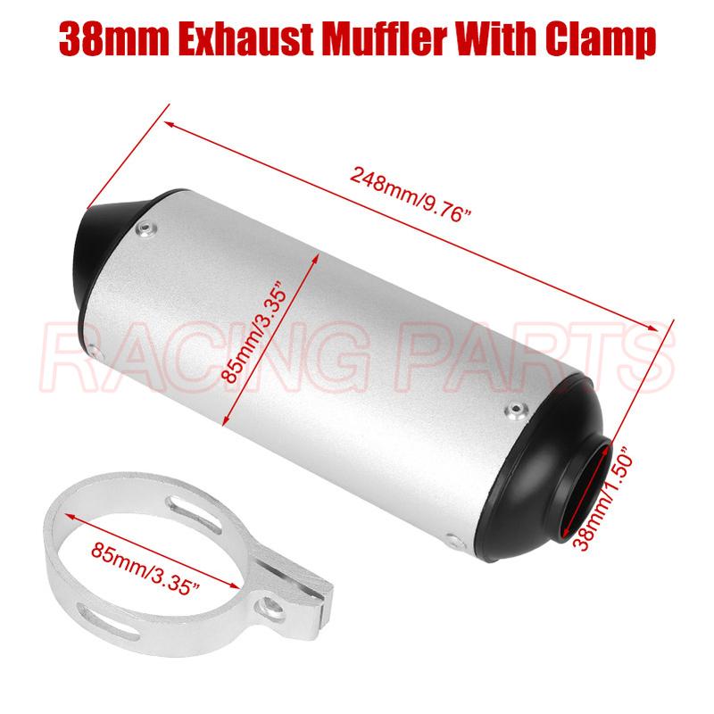28MM 32MM 38MM Motorcycle Exhaust Muffler Escape Moto Tailpipe For 110 125 150CC Dirt Pit Bike ATV KAWASAKI