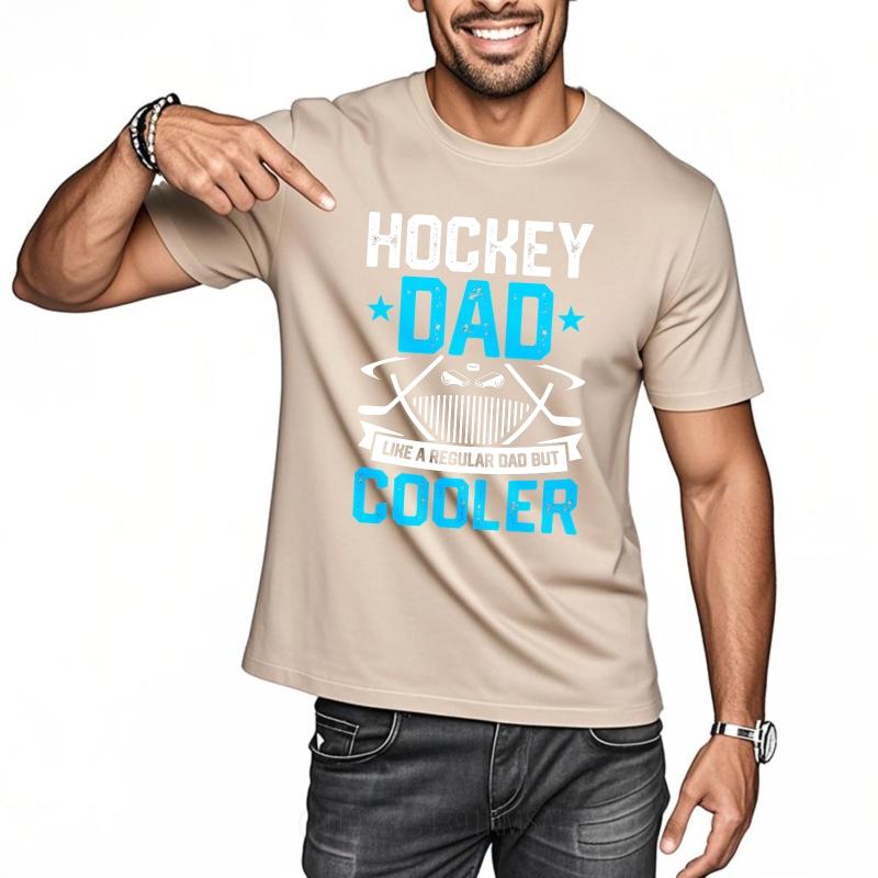 Big Size Summer For Her Tshirt Hockey Dad Like Regular Dad But Cooler Short Sleeve Printed Crew Neck Tshirt Cotton Top Tees