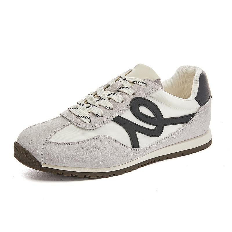 Leather Forrest Gump shoes women's 2025 autumn new flat-soled sports shoes women's casual moral training shoes versatile running white shoes